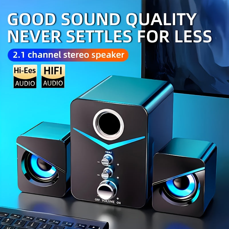 9D Surround Sound 2.1 Channel USB Speakers-1