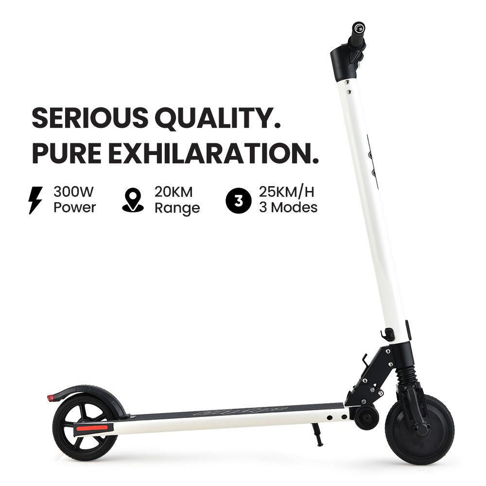 ALPHA Peak Electric Scooter 300W Power Up to 25km/h Adult Teens E-Scooter Easy Fold, White-2