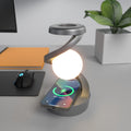 Grey-Black Modern Levitating LED Desk Lamp with Wireless Phone Charger - Spiral Design Atmosphere Light-0