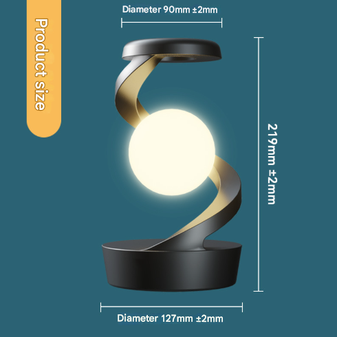 White Modern Levitating LED Desk Lamp with Wireless Phone Charger - Spiral Design Atmosphere Light-2