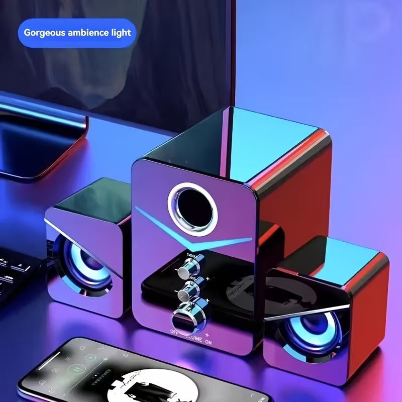 9D Surround Sound 2.1 Channel USB Speakers-2